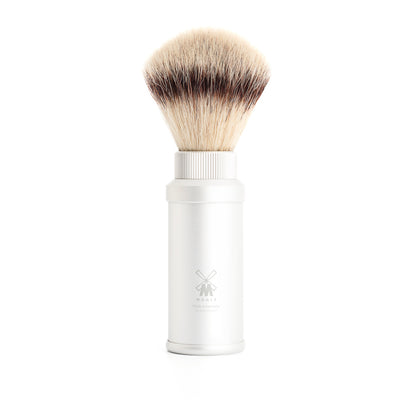 MÜHLE  SHAVING -  TRAVEL Reiserasierpinsel mit Silvertip Fibre®, Griffe aus eloxiertem Aluminium, im Travelformat